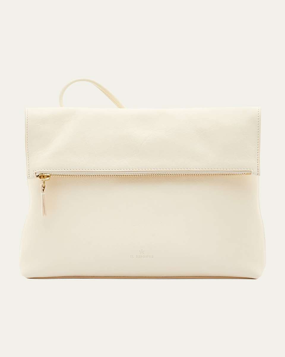 Anna Fold-Over Flap Leather Crossbody Bag